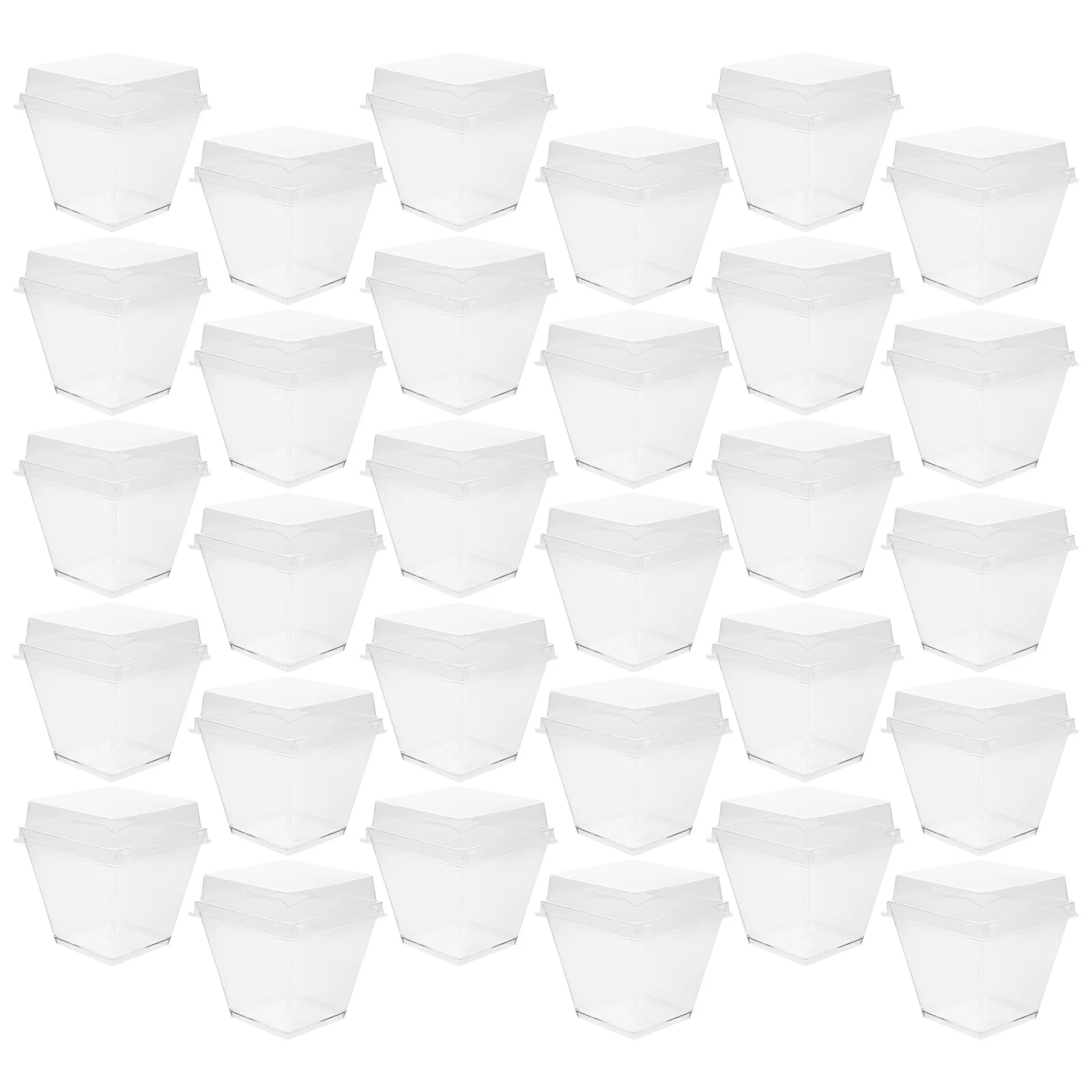 

50 Sets of Plastic Dessert Cups Ice Cream Cups Pudding Yogurt Storage Cups