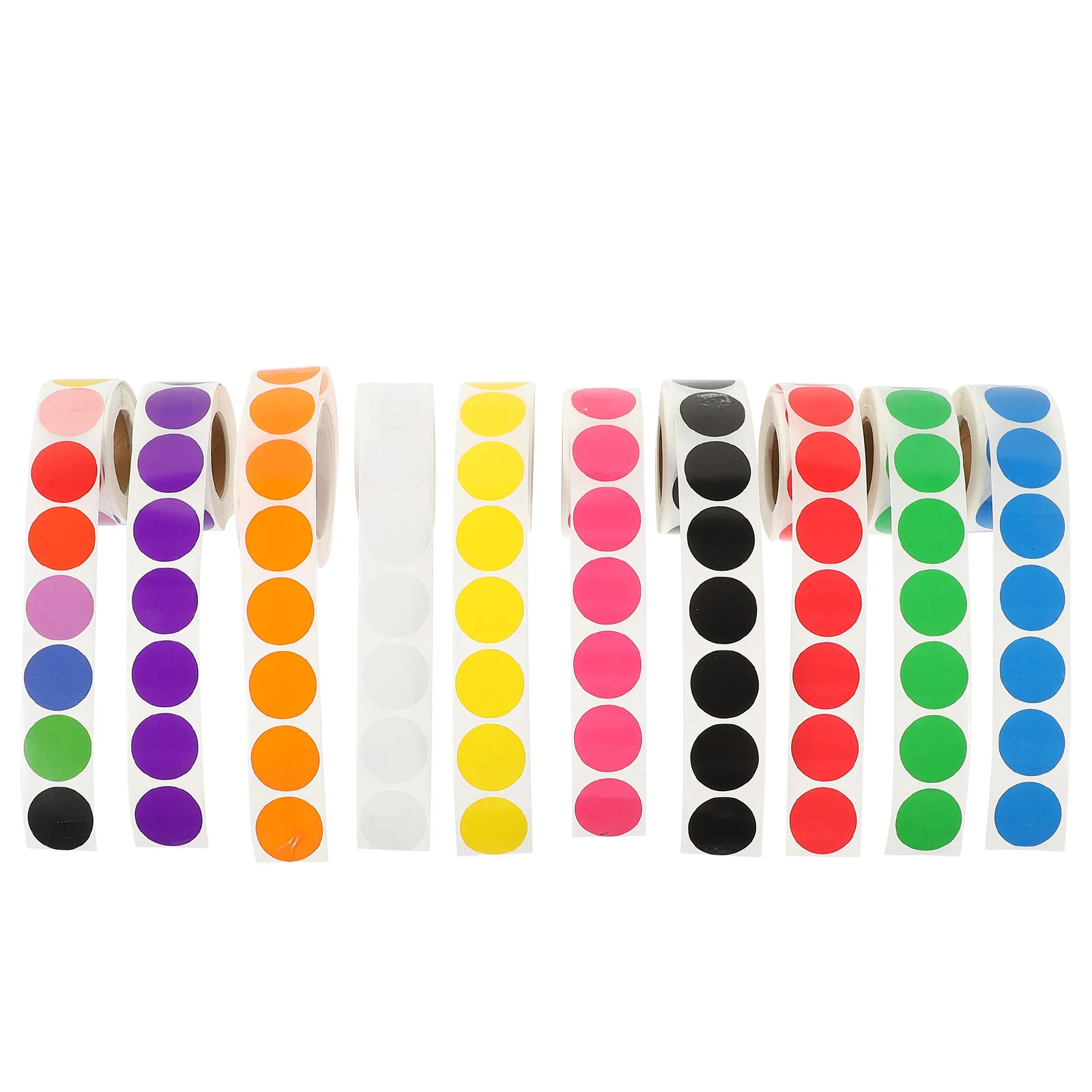 

10 Rolls of Colored Dot Stickers Round Color Coding Labels Portable Colored Round Labels Stickers