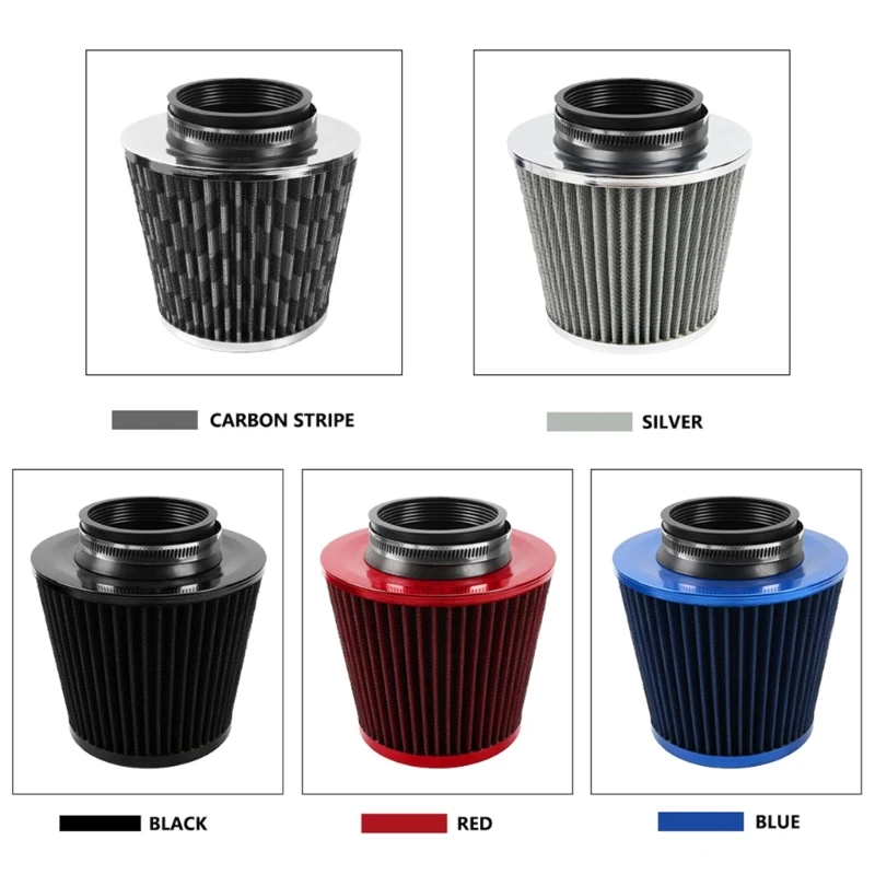 Car Air Filters 76mm For Supercharger High Flow Cold Intake Filter Induction Kit Sport Power Mesh Cone F1cf