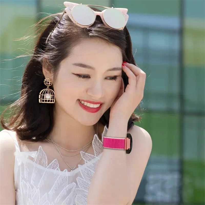 Нейлоновая петля для Amazfit GTS4/2/3/3pro/2e/GTS2 Mini/GTR 4 42/47 мм/GTR 2e/stratos браслет bip/U/S/lite ремешки