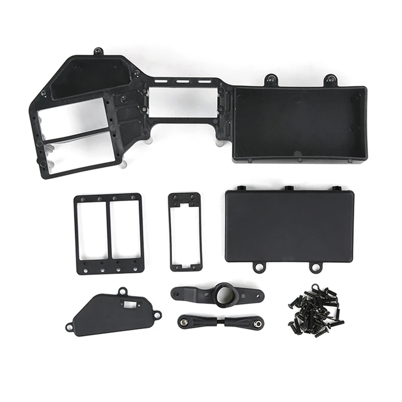 

Black Plastic RC Car Accessories Double Steering Gear Equipment Compartment Kit For 1/5 Losi 5Ive-T Rovan Lt Km X2 Fid Dtt Ql