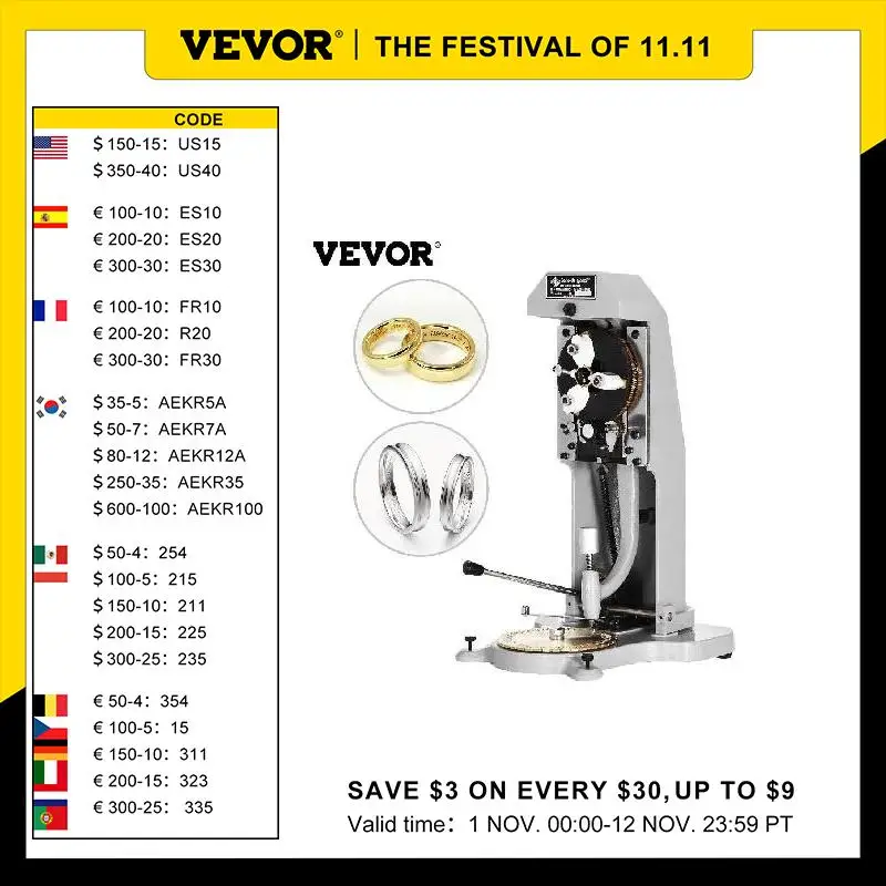 

VEVOR Inside Ring Engraver Stamper w/ Two Faces Standard Letter Block Dial Plotter Gold Silver Jewelry Making Engraving Machine
