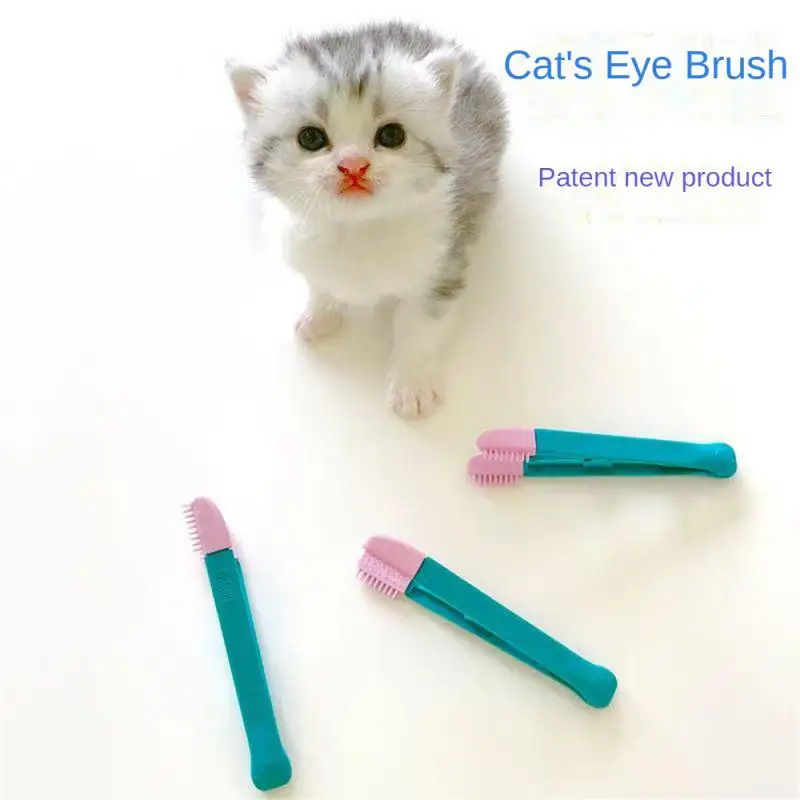 

Eco-Friendly Kitten Eye Rub Handheld Cat Eye Wipe Rub Eyes Poo Brush Cleaning Reusable Buckle Design Pet Comb Tear Stain Brush