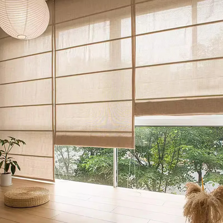 Современный хлопково-льняной индивидуальный римский оттенок фурнитура для