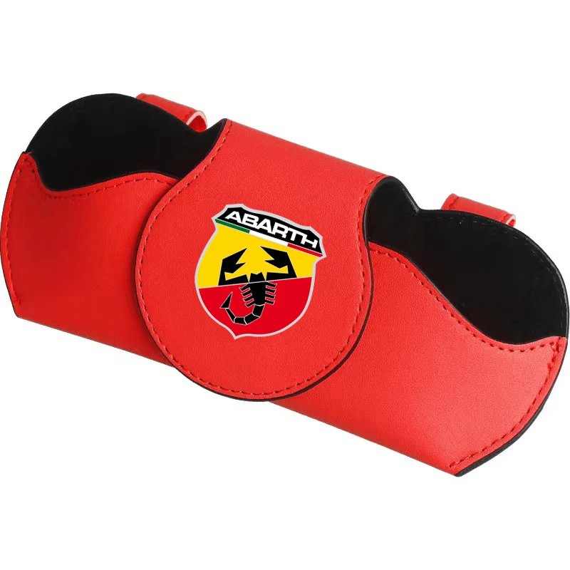 

Car Visor Sunglasses Case Glasses Storage Boxes Leather Storage Sunshade Box For Fiat Abarth 595 Abarth 500 abarth 124 spide