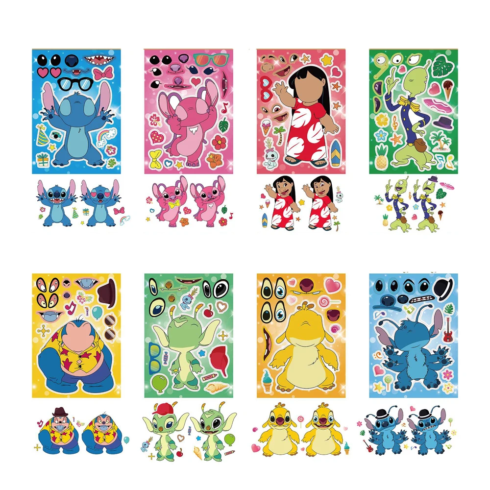 Наклейки-пазлы Лило Стич 8/16 шт.