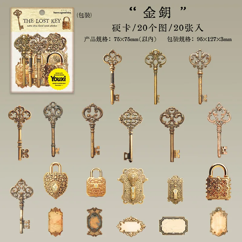 20 шт./1 лот Kawaii канцелярские наклейки потерянный ключ дневник дневник декоративные мобильные наклейки Скрапбукинг DIY ремесленные наклейки