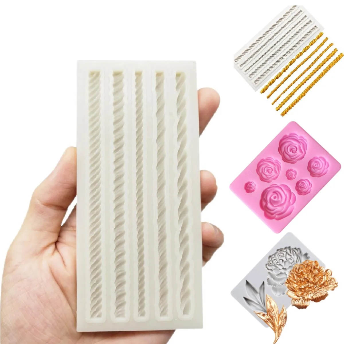 

3D Baroque Europe Pattern Silicone Mold Retro Photo Frame Handmade Fondant Chocolate Cake Decoration Baking Tools Resin Mould