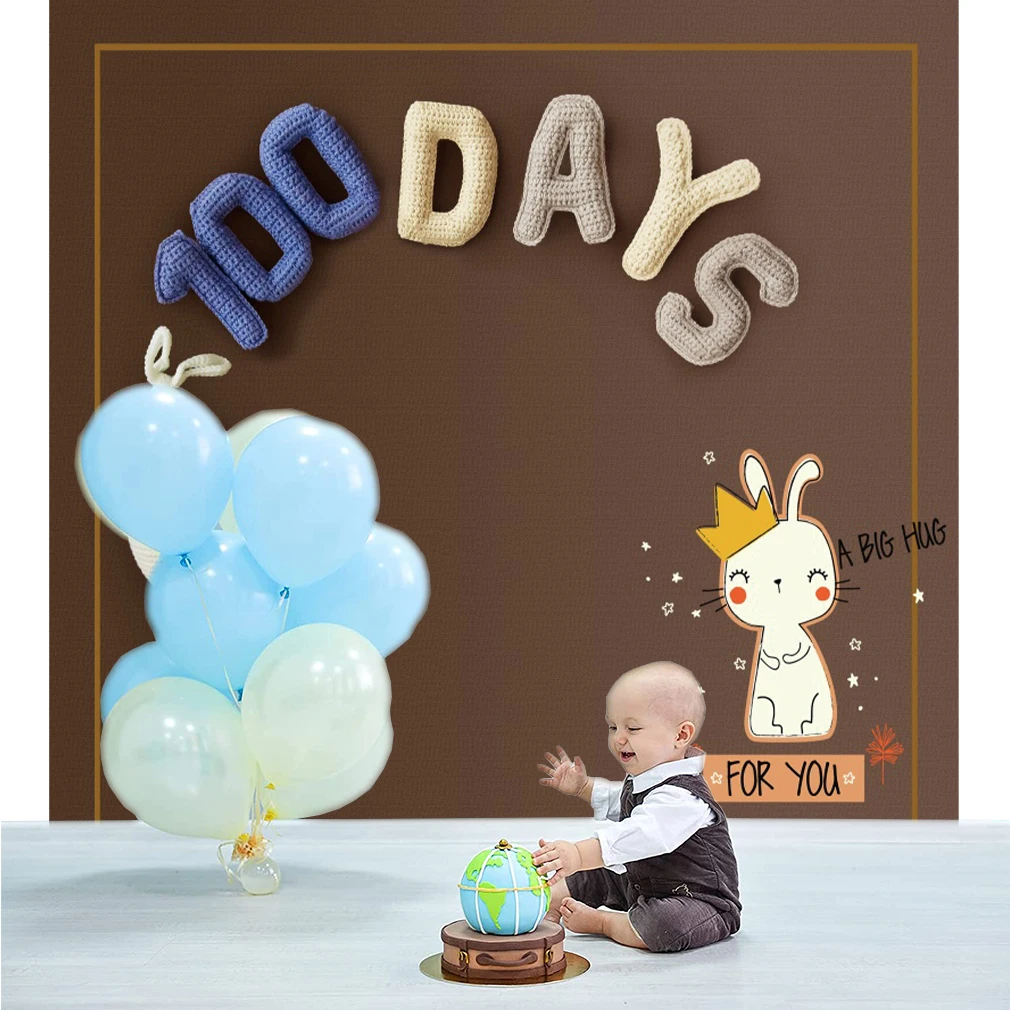 

Баннер для украшения детского крещения на 100 дней, праздничный фон для вечевечерние НКИ на сто дней, Детская вечерние графия для вечеринки к...