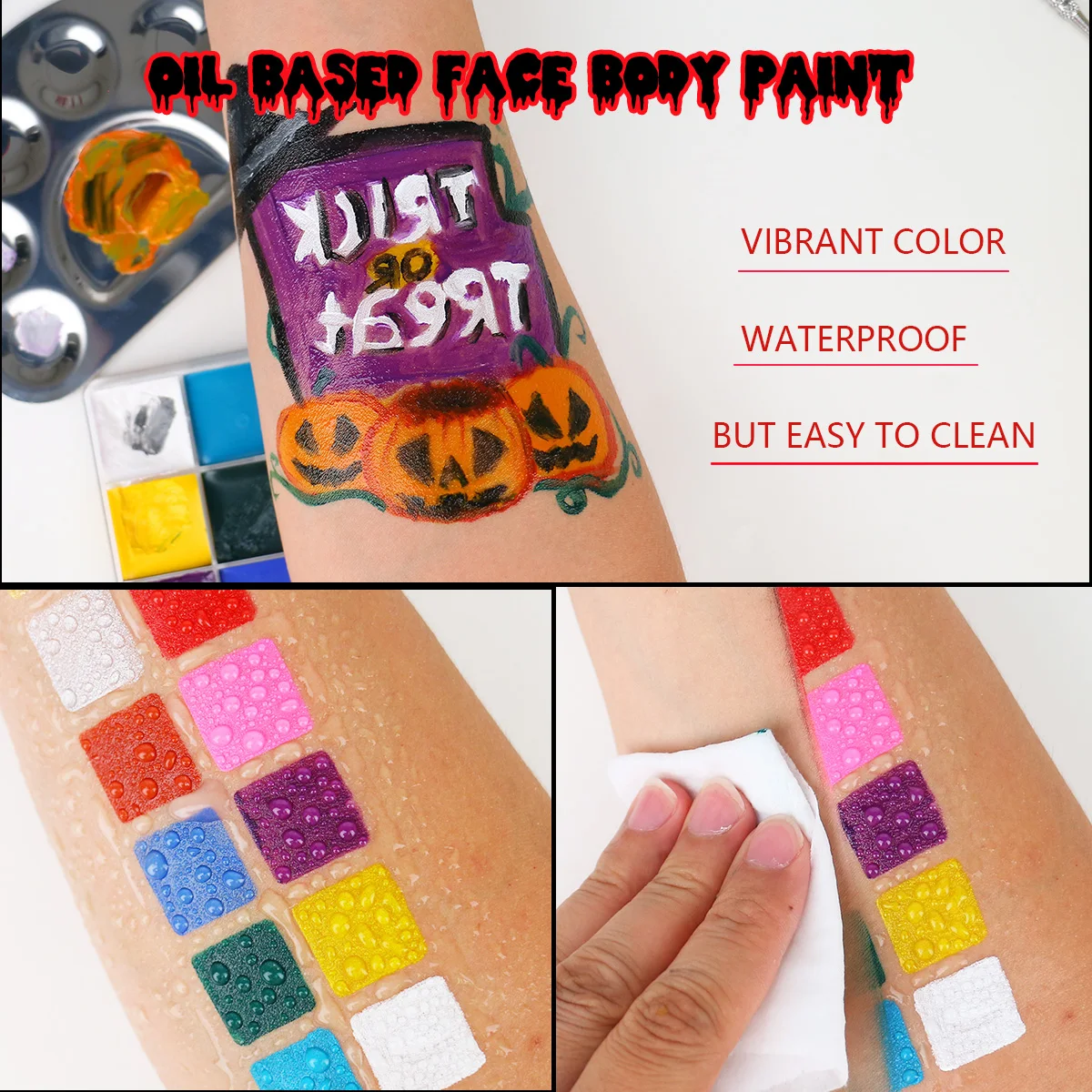 Bowitzki макияж на Хэллоуин спецэффекты масляная краска для лица и тела