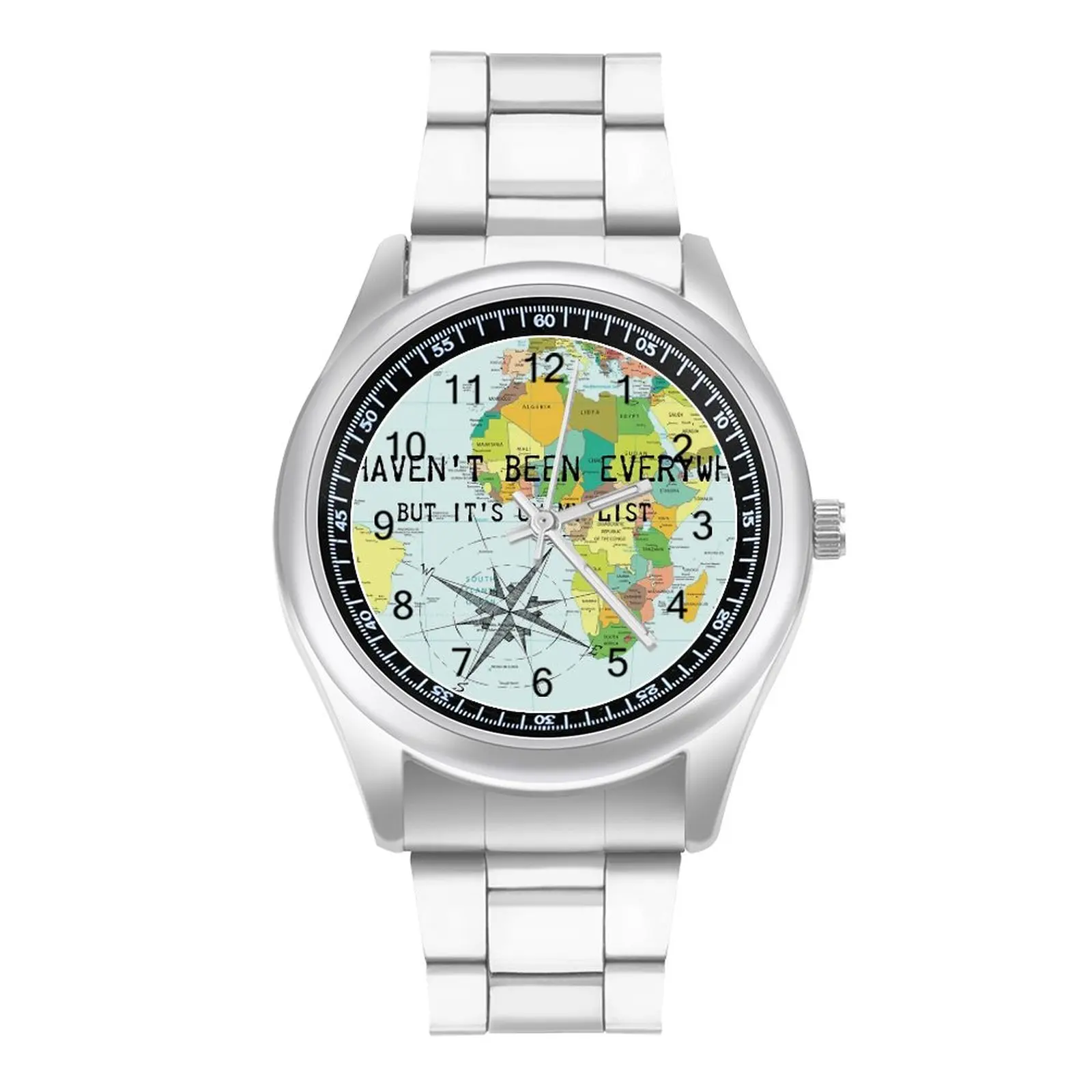 

Travel Quote Compass Quartz Watch Navigation Outdoor Casual Wrist Watch Stainless Photo Photo Girl Wristwatch