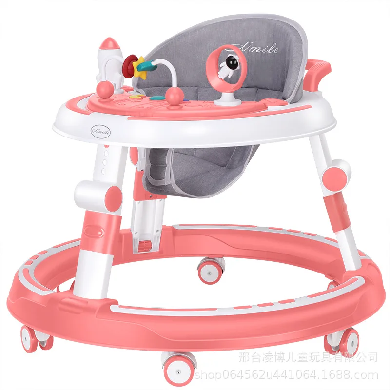 

Baby Walker with Music Round Adjustable with Universal Wheels Foldable Learning Cart for 6-18 Month Toddler 8 Adjustable Height