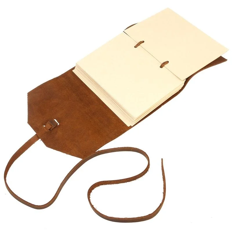 

Retro Notebook Diary Notepad Leather Antique Travel Journal Note Book with Handmade Binding Rope Stationery Gift