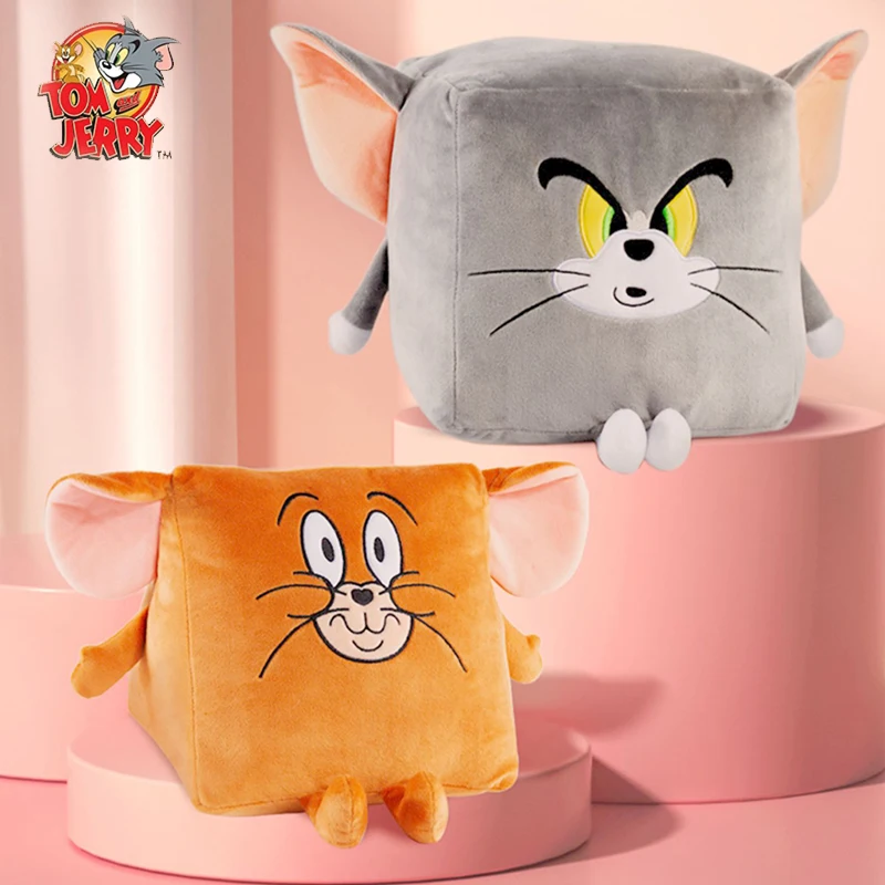 

Free Shipping Tom And Jerry Plush Pillow Toy Cartoon Movie Anime Kawaii Plushies Stuffed Animals Cube Figure Doll Toys Gifts