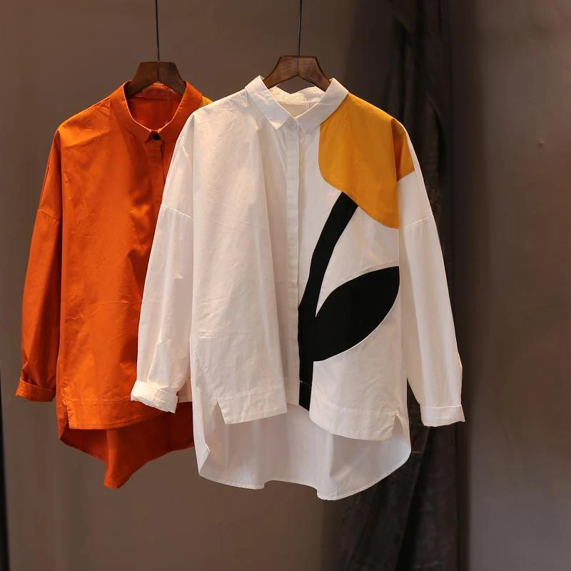 Женская контрастная рубашка Blusas
