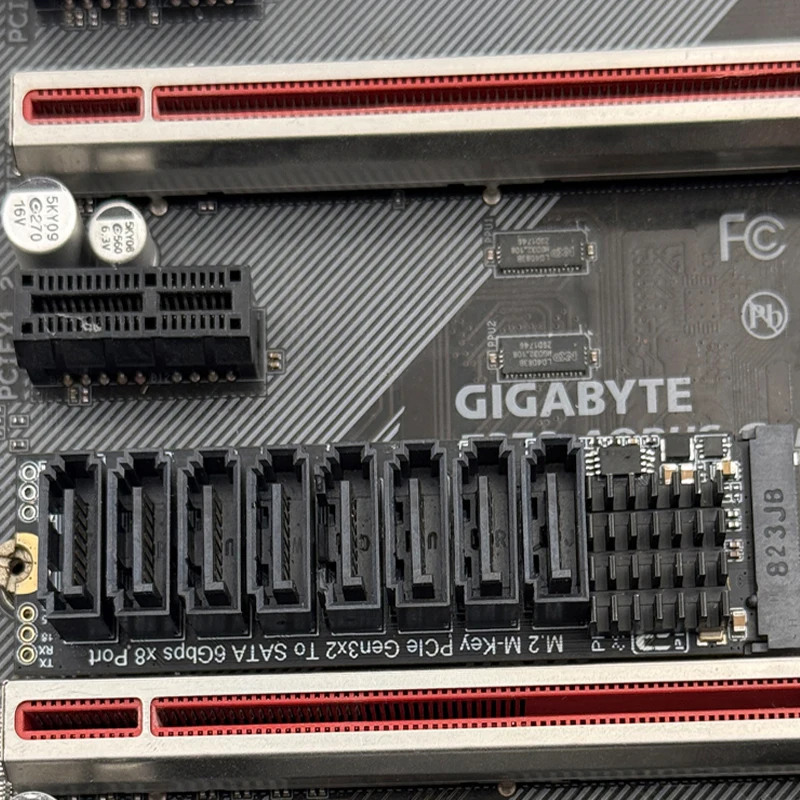 Фото Карта расширения M.2 PCIE на SATA ASM1166 6 Гбит/с NVME M.2 M-Key PCIE3.0 с 8 портами SATA3 и интеллектуальным индикатором для настольных ПК №5