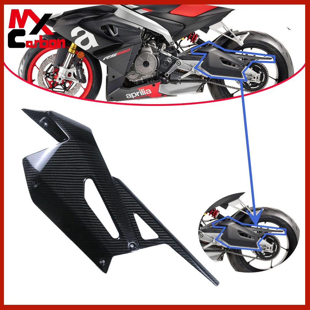 

For Aprilia RS660 2021 2022+ Motorcycle Chain Guard Cover Swingarm Body Kit Part Full Carbon Fiber