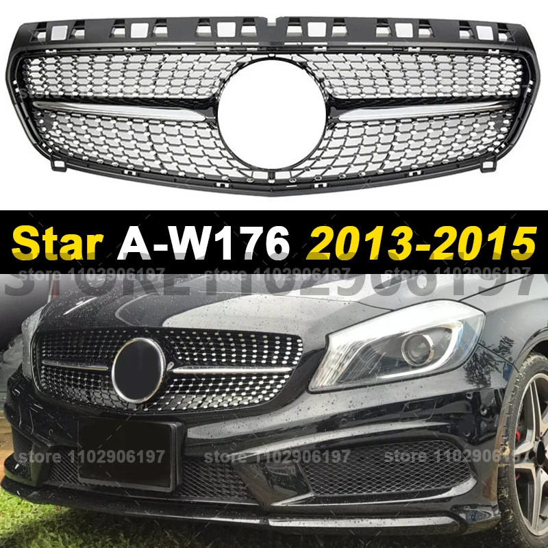 Для 2013-2015 2016-2018 W176 A Class Mercedes Benz A180 A200 A250 A260 A45 Сетчатая решетка переднего бампера Радиатор Racing Grill GT AMG