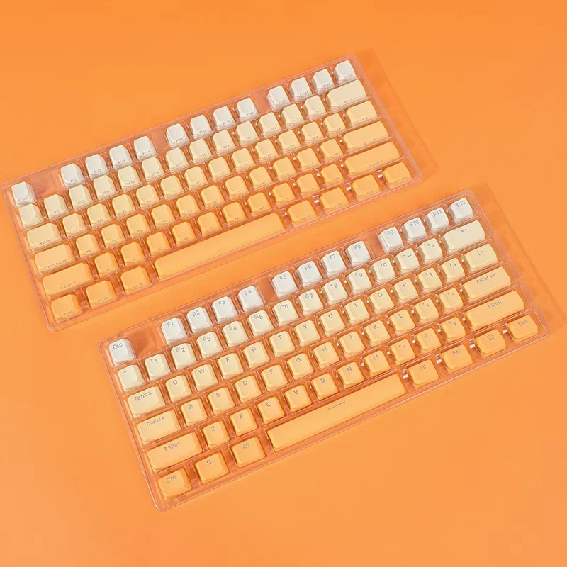 134 клавиши/набор оранжевые градиентные колпачки с боковой печатью OEM PBT двойная