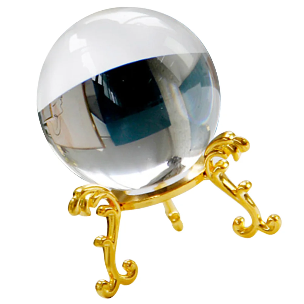 

Crystal Holderss Decoration Clear Crystal Sphere Dining Table Ball Ornament Desktop Iron Decorative Office Tabletop