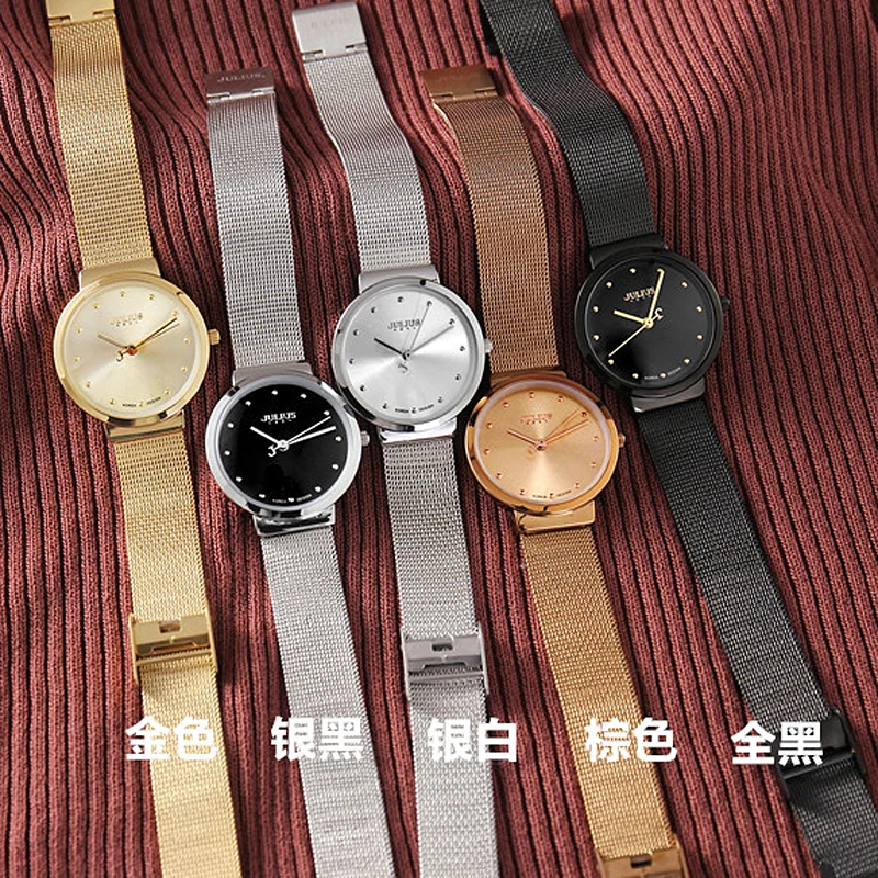 Тонкие японские кварцевые женские часы Julius простые модная классическая