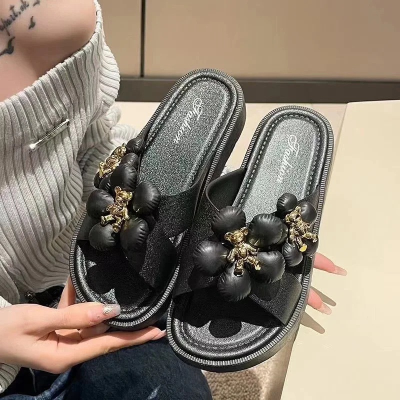 New Flowers Women's Slippers Summer Fashion Woman Slippers Indoor Outdoor Flip Flops Beach Shoe Home Non-slip PVC Slippers