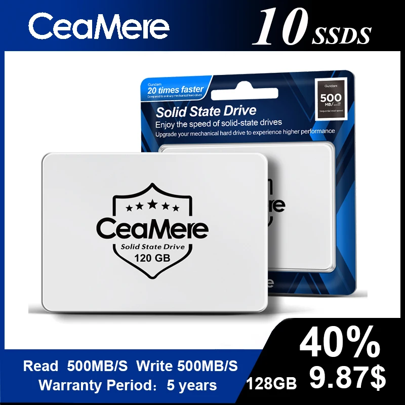 10 шт. CeaMere Ssd SATA3 128 ГБ 240 256 480 500 960 ТБ Hdd 2 5 жесткий диск дюйма Внутренний