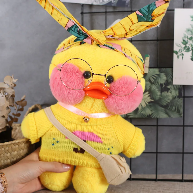 Kawaii 30cm Cute Lalafanfan Cafe Duck With Cloth Plush Toy Stuffed Animal Soft Doll Pillow Creative Birthday Gift For Children |