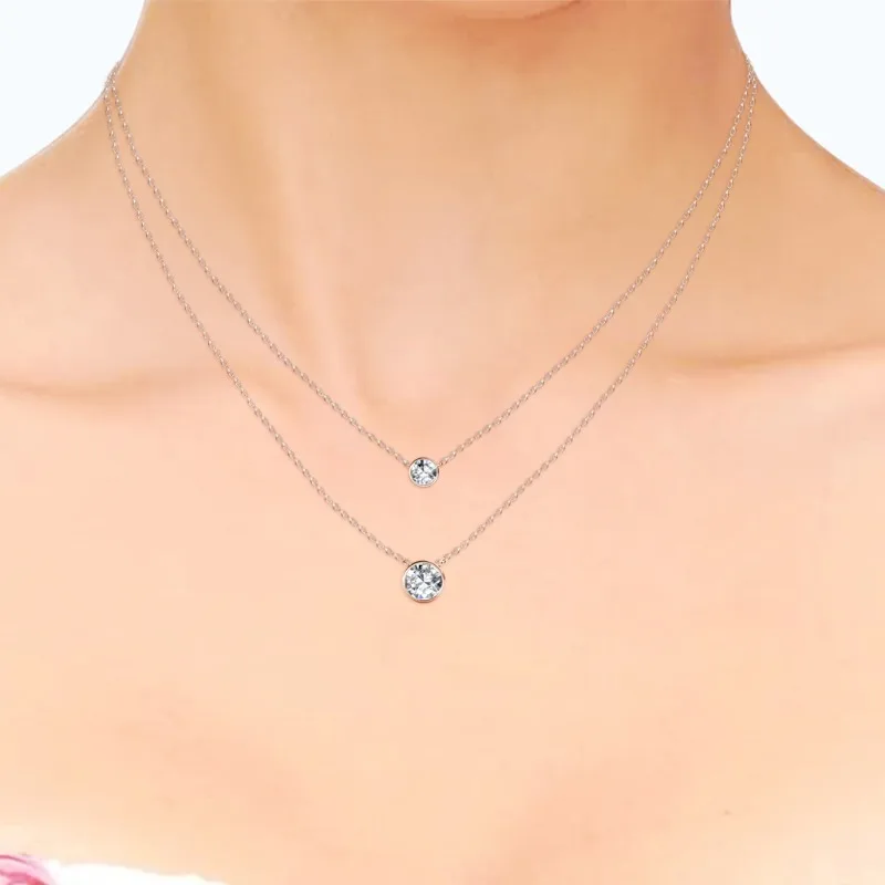 Daisini двухслойное круглое ожерелье с подвеской, украшенное кристаллами Сваровски, геометрическое колье, латунные украшения для женщин (art.: 3920d037696cd) - 3920d037696cd