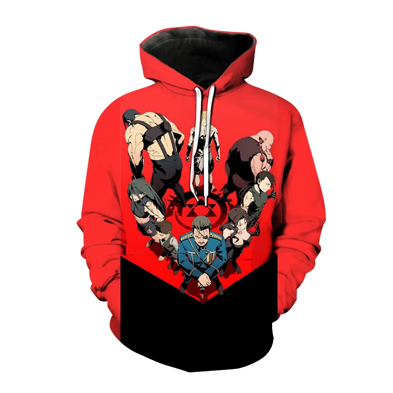 

Fullmetal Alchemist Hoodies Anime 3D Print Sweatshirt Men Women Trendy Oversized Hoodie Autumn Winter Hip Hop Pullover Tops Coat