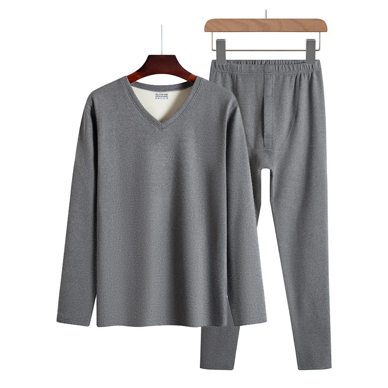 Winter Men's Thick Thermal Underwear Sets Long Johns Mens Warm V Neck Thermo Underwear Double Layer Thick Thermal Clothes Brand