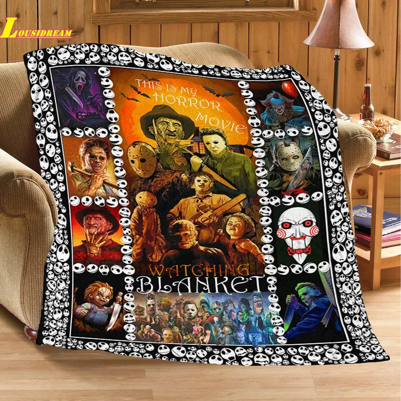 

blanket Halloween Horror movie Freddy Krueger Scream Poster Blankets for Sofa Blanket Adult/children Home Blanket Throw Blanket