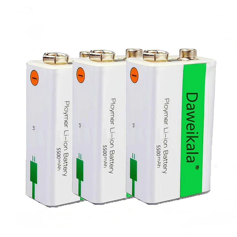 

Lot 9V 5500mAh Li-ion Rechargeable Battery Micro USB Batteries 9v lithium for Multimeter Microphone Toy Remote Control KTV Use