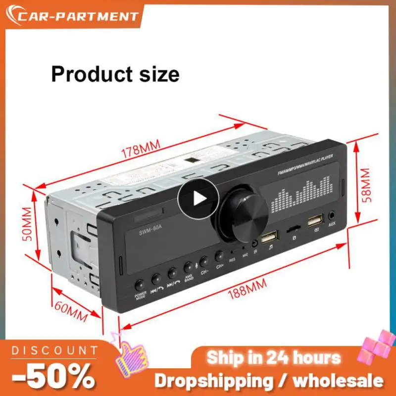 

1/2/3PCS Multimedia Bluetooth USB/SD/AUX Input Car Radio Car Stereo MP3 Player 12V With Mic Alcohol Testing Function