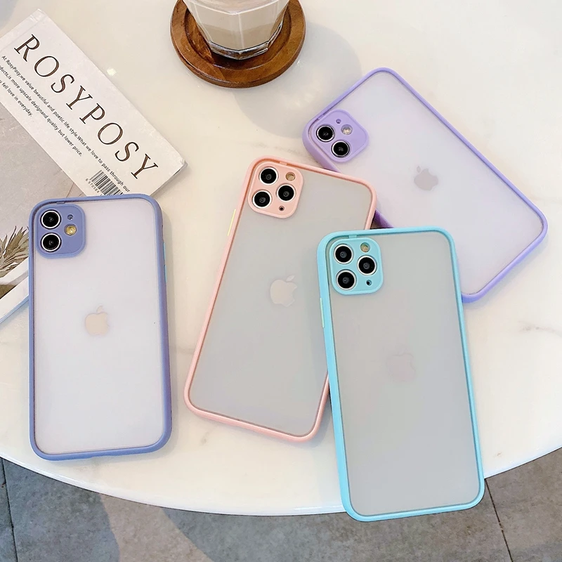 

Fashion Protection Phone Cases For iPhone 11 Pro Max XR XS Max X 8 7 6 6S Plus SE 2020 Matte Transparent Shockproof Cases Cover