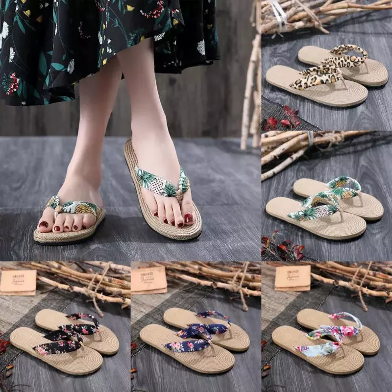 

Women Flip Flops Sandals Herringbone Slippers Slides Fashion Outside Wear Flat-bottomed Beach Flat-heeled Women's Slippers