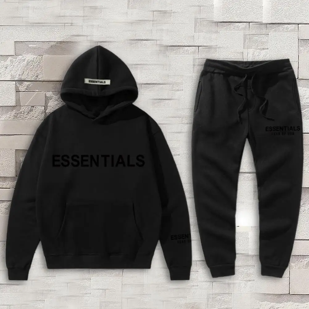 

2 Pcs/Set Sweatshirt Pants Set Hat Pullover Thermal Ankle-banded Hoodie Pants Suit Women Autumn Tracksuit for School