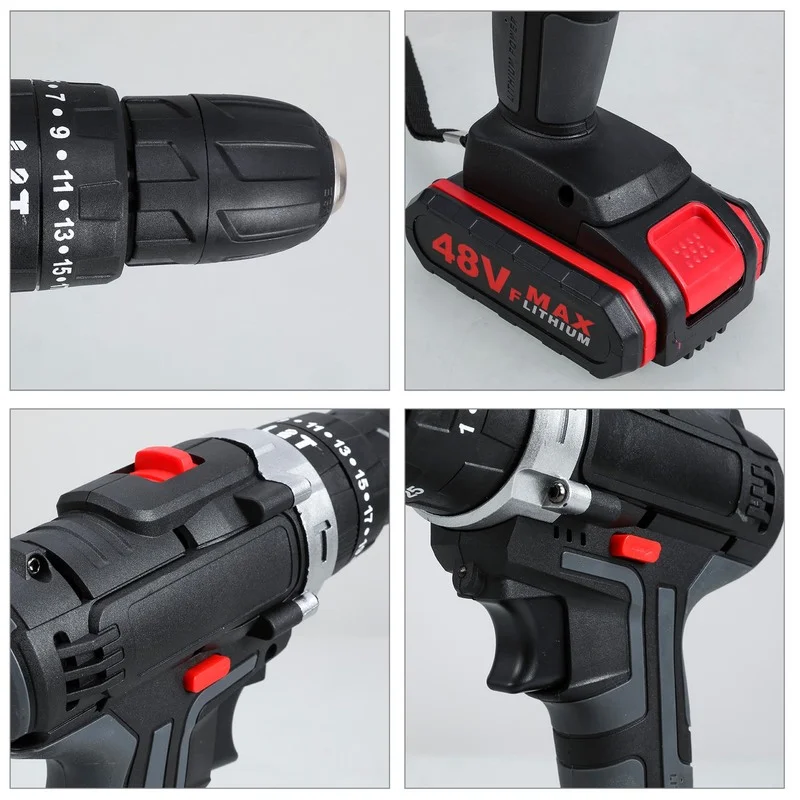 Ударная дрель беспроводной шуруповерт с литиевым аккумулятором 48 В | Инструменты