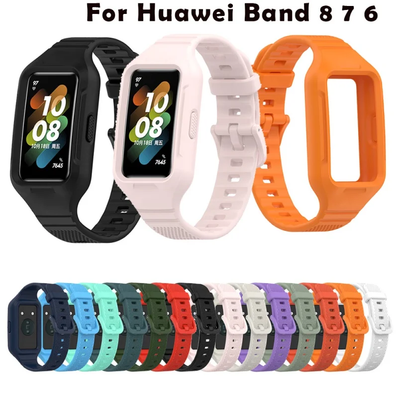 

Sport Soft Silicone Wristband For Huawei Band 8 7 6 strap Bracelet Colorful Strap For Huawei Band 7 Smart WatchBand Replacement