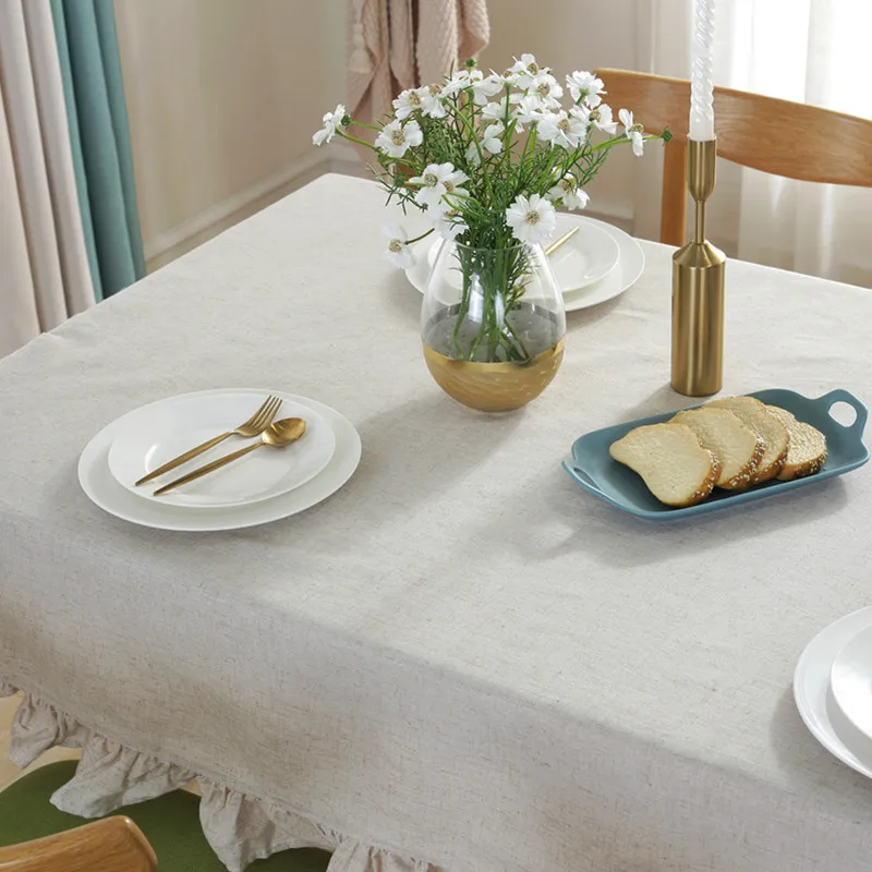 

Linen Cotton Tablecloth Rectangular INS Nordic Skirt Table Cover Cloth For Events Dining Party Table Decor Elegant Table Cloths