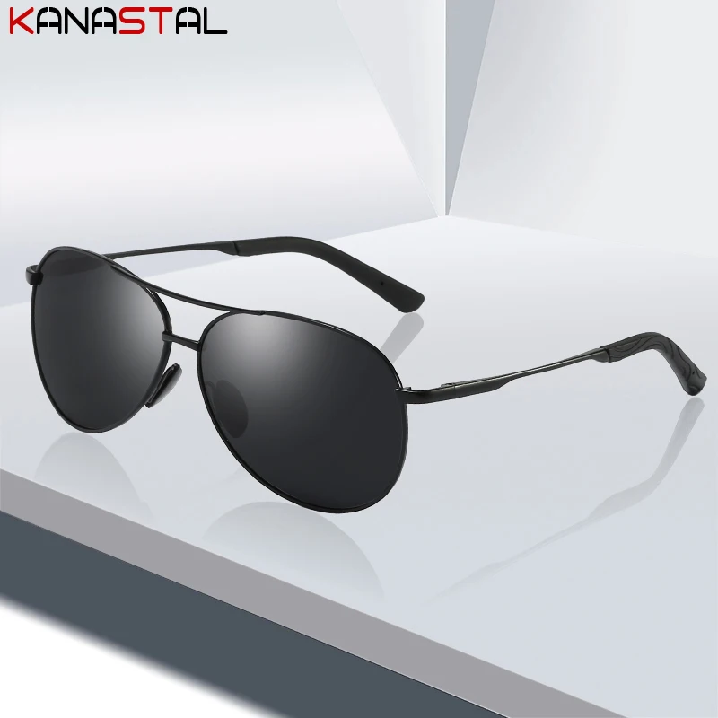 

Мужские поляризованные солнцезащитные очки UV400 в стиле ретро, солнцезащитные очки ночного видения, металлические очки с жабой, оправа, дорожные антибликовые очки для вождения
