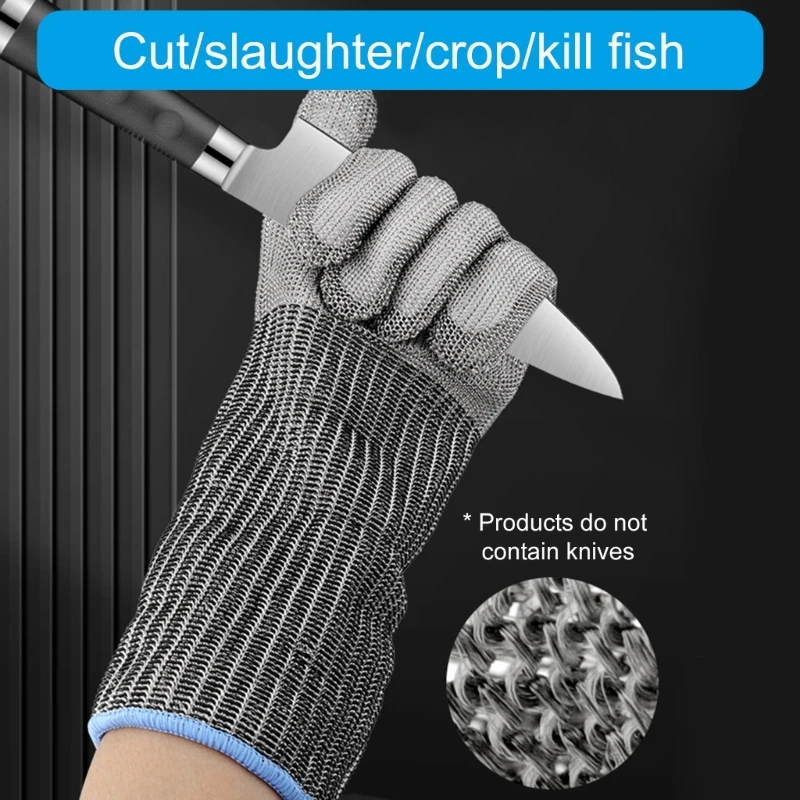 Устойчивые к порезам перчатки уровня 5. Сетка из нержавеющей стали. Металлические