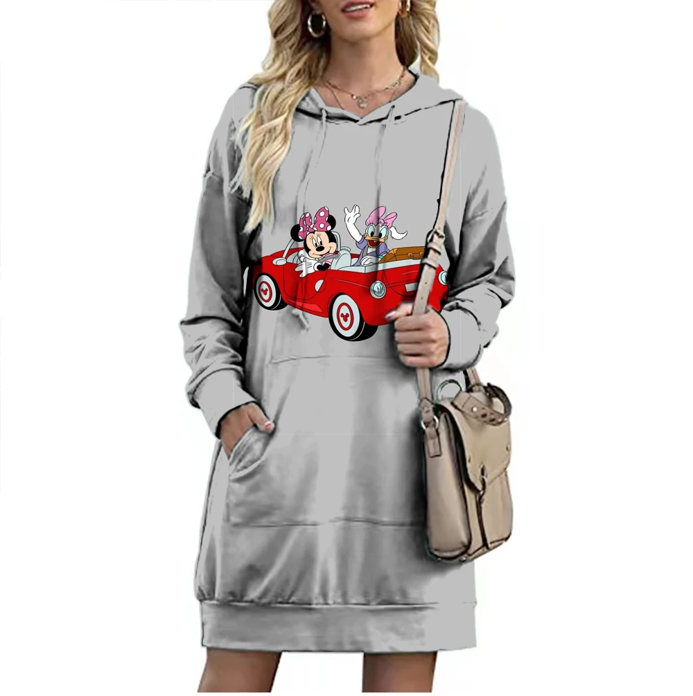 

Fall 2022 Elegant Disney Brand Mickey and Minnie Cartoon 3D Printed Fashion Casual Ladies Boho Loose Hoodie Extended