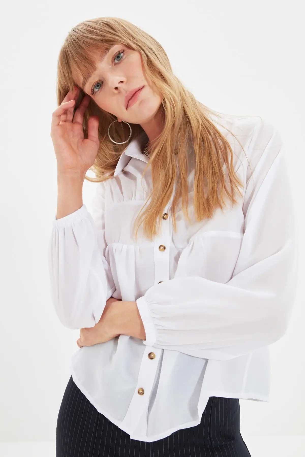 

Trendyol Shirred Shirt TWOAW22GO0497