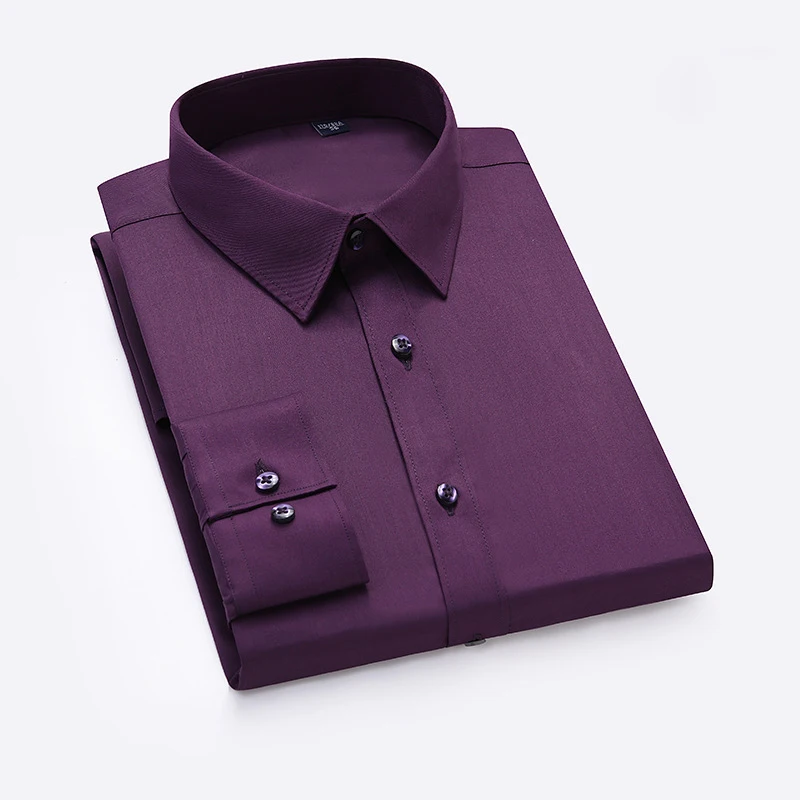 

Рубашка мужская деловая однотонная, повседневная приталенная белая с длинным рукавом, брендовая одежда, XL 4XL 5XL 6XL, 2022