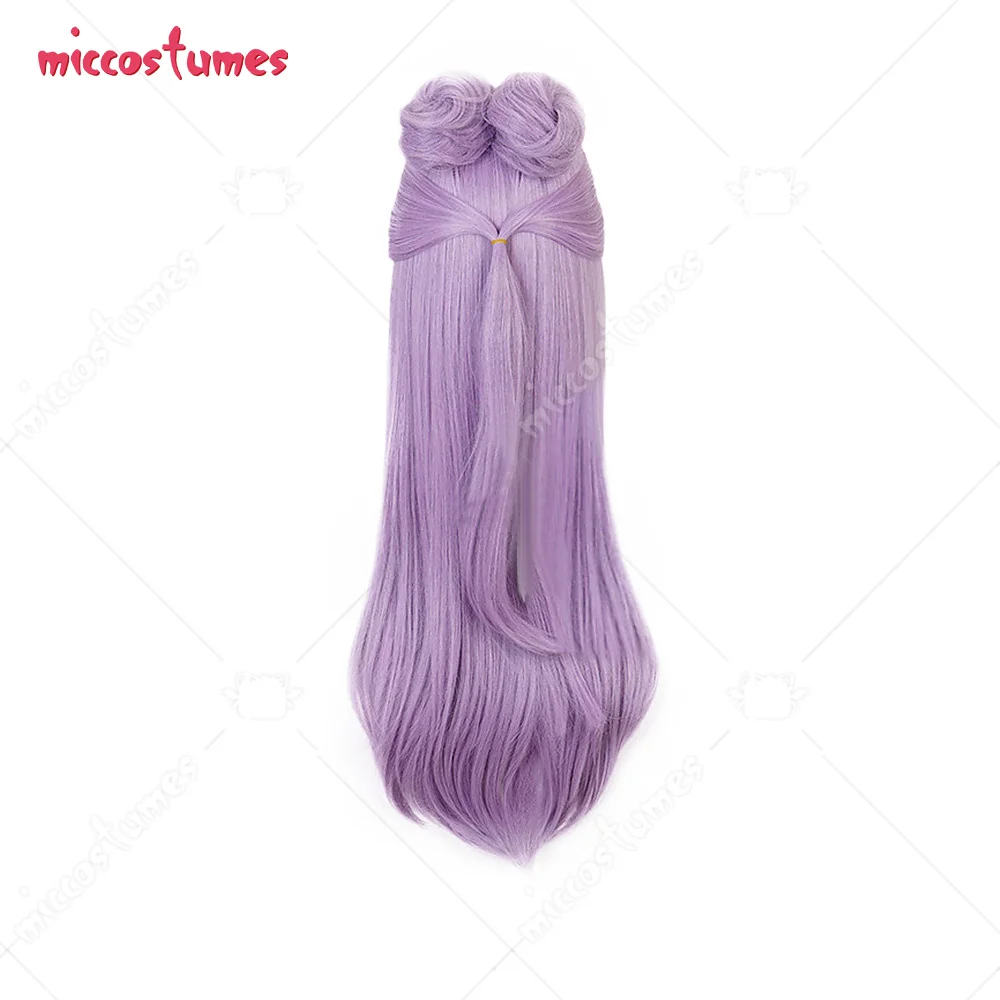 Women Game Mixed Purple Color Cosplay Wig with Ball Haircut |
