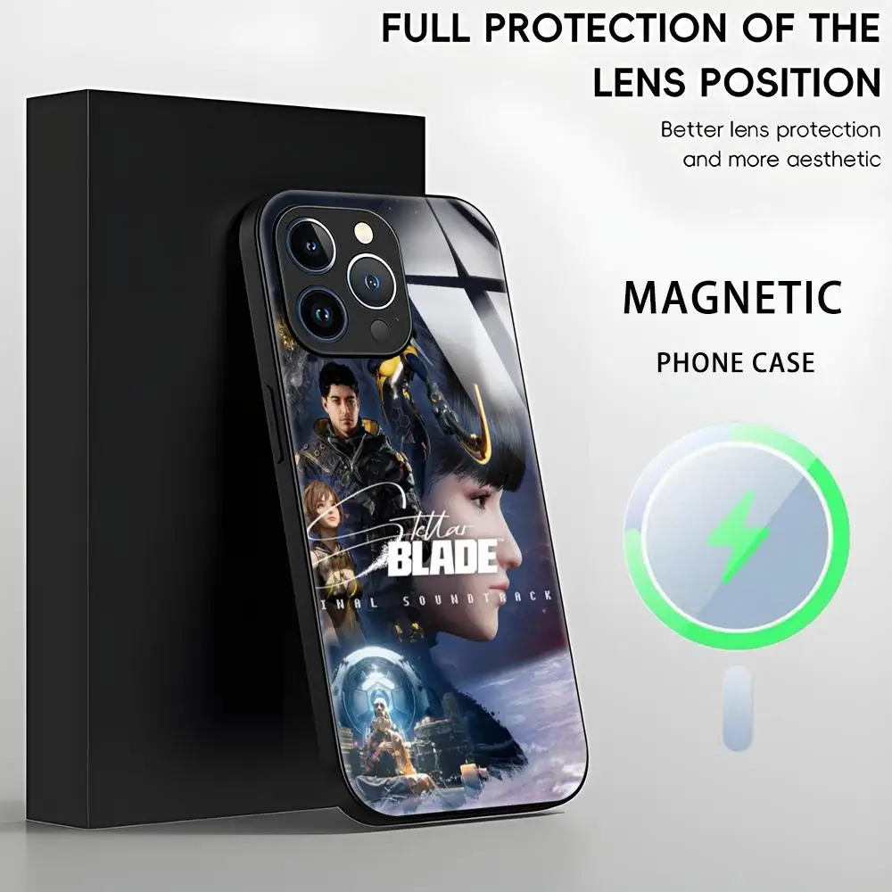 Фото Чехол для телефона HOT GAME S-Stellar B-Blade для iPhone 16, 15, 14, 13, 12, 11 X XR XS 8 Plus Mini Pro Max, стеклянный магнитный чехол №5