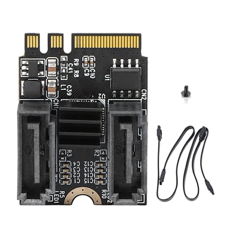 

M2 To SATA3.0 Expansion Card KEY A + E WIFI M.2 To SATA Hard Disk Adapter Card Without Driver Installation JMB582 Chip