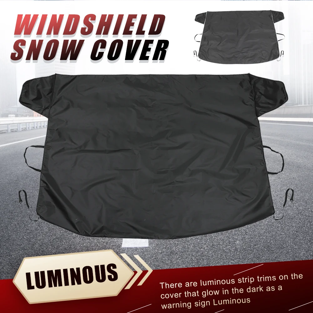 

203x145cm Car Snow Cover Windshield Snow Protector Oxford Cloth Waterproof Cover With Luminous Strip Folding Sunshade Protection