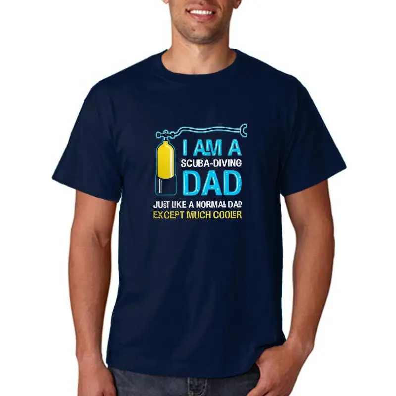 

Футболка для папы с аквалангом I'm A Dive, хлопковая Повседневная футболка с коротким рукавом, мужские топы, Семейные футболки